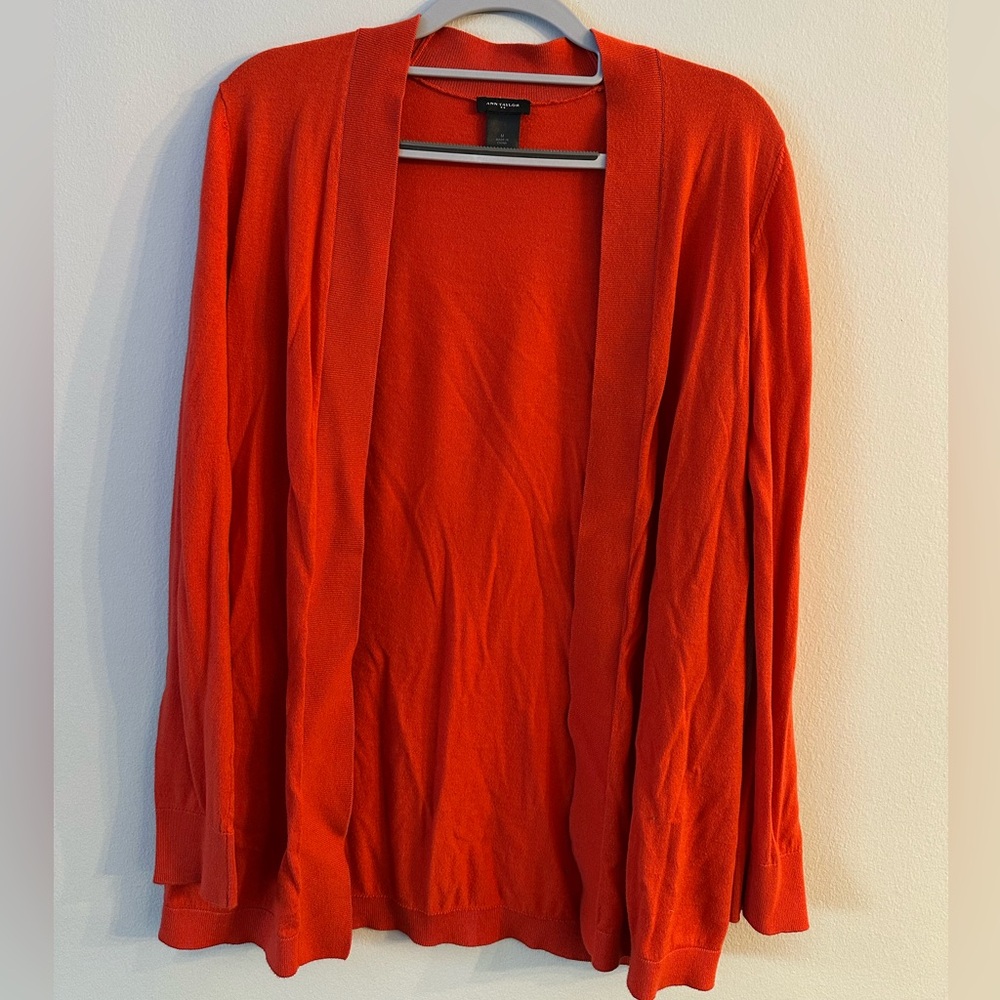 Ann Taylor Vibrant Orange Cardigan